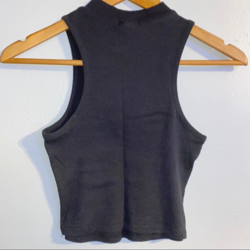 Mock Neck Ribbed Tank Top - Picture 2 of 5